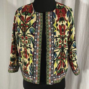 Multi‎ Color Tapestry Jacket Floral Geometric  Embroidery Fully Lined S